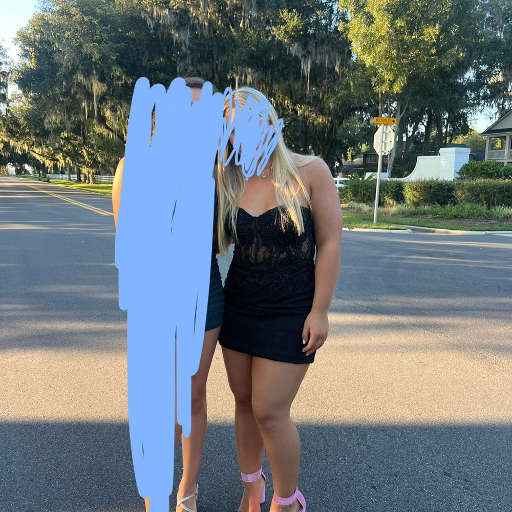 Black Lace Mini Dress